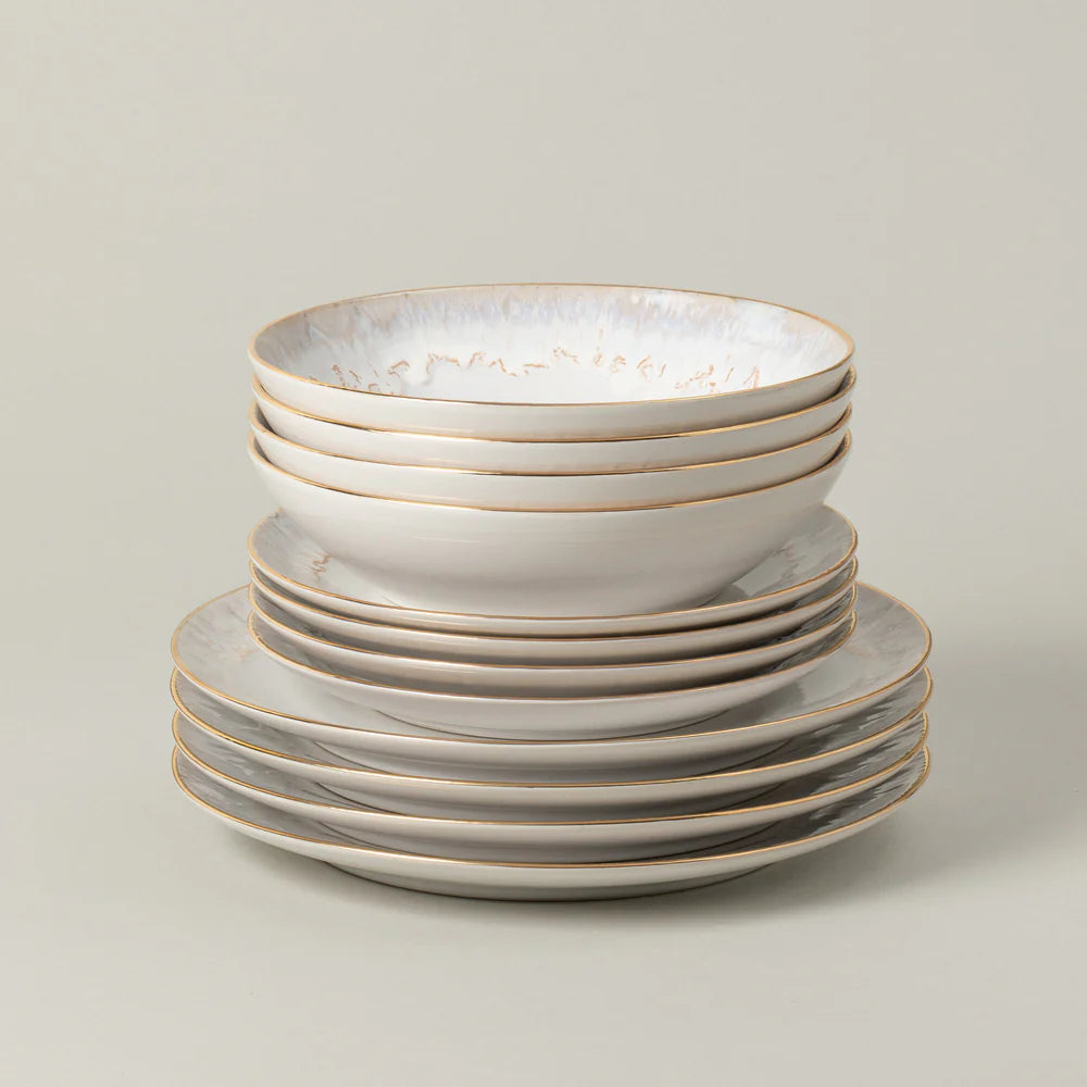 Taormina Pasta Bowl-White/Gold