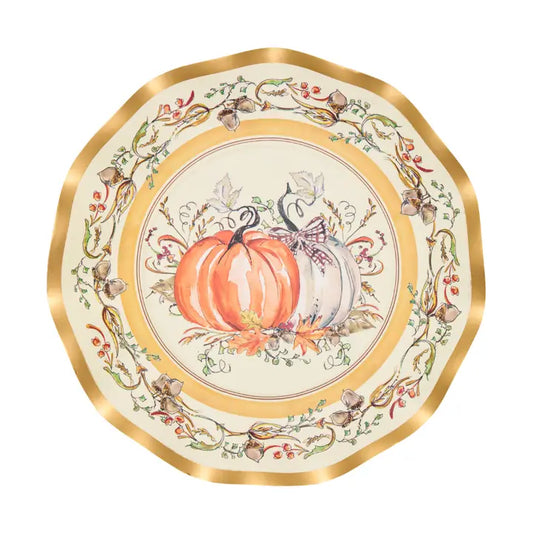 Turkey & Gourds Salad Plates/8pk