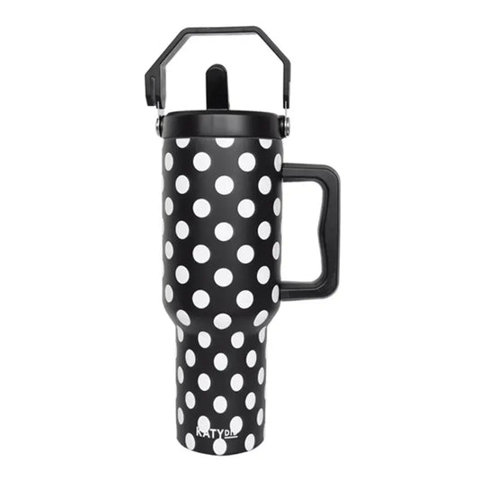 Black & White Polka Dots Tumbler