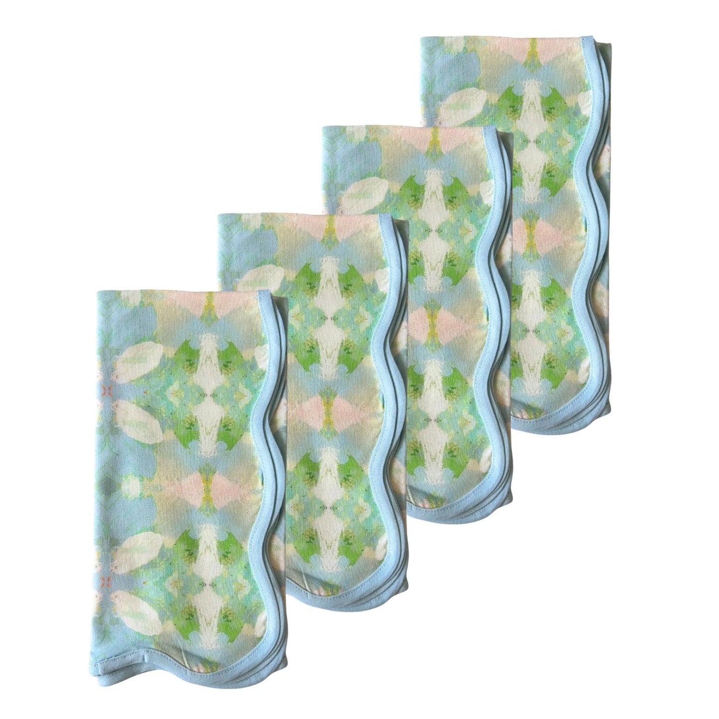 Elephant Falls Scalloped Dinner Napkins - Set of 4
