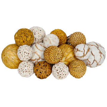 Dried Exotics Orbs 18 pieces Assorted OCHRE
