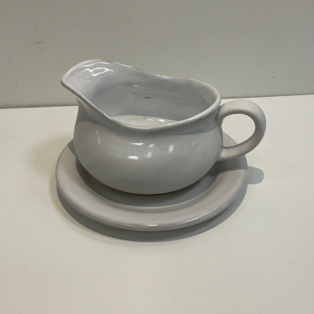 Gravy Boat & Saucer-Simply Whi