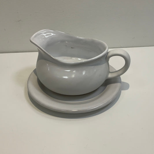 Gravy Boat & Saucer-Simply Whi