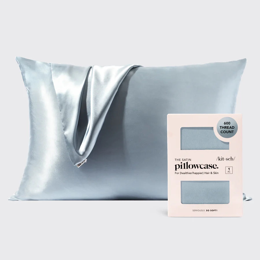 satin pillowcase - standard haze blue