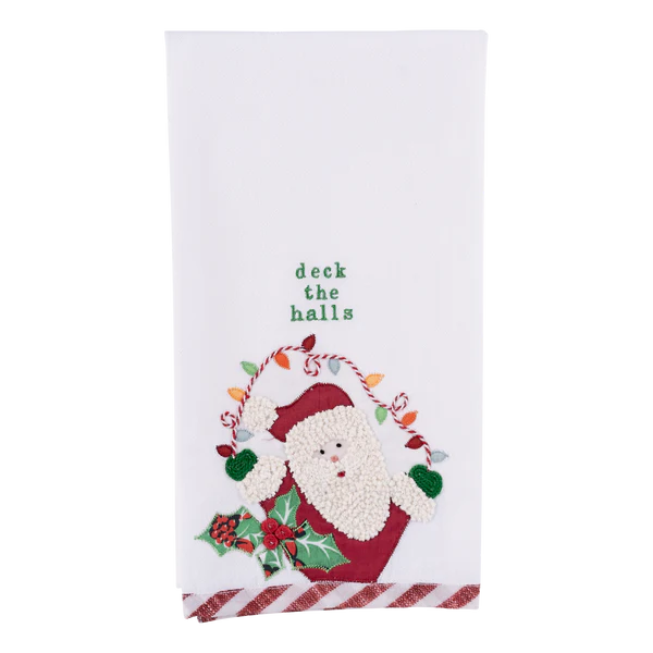 Santa Deck the Halls Tea Towel