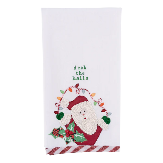 Santa Deck the Halls Tea Towel