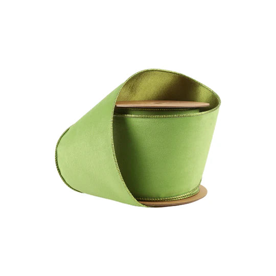 4" Reversible Classic Velvet Ribbon 10 yard -Lime/Lime