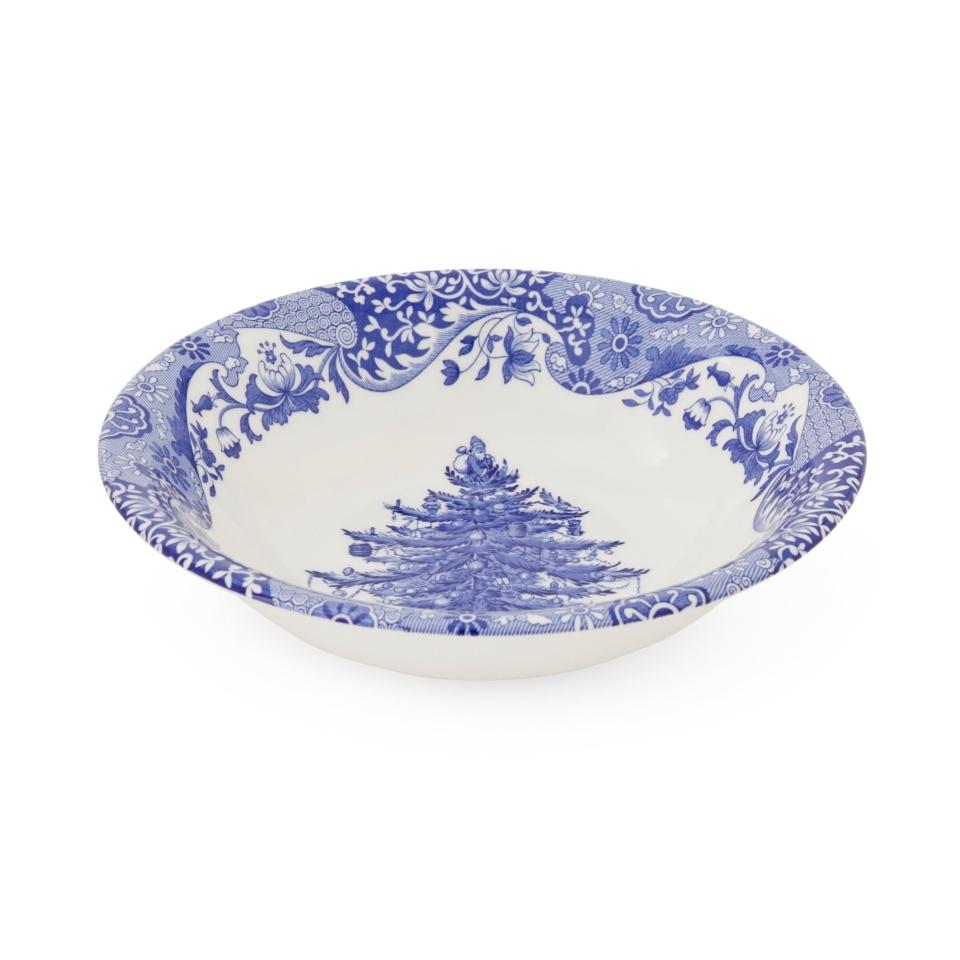 Blue Italian Christmas Cereal Bowl