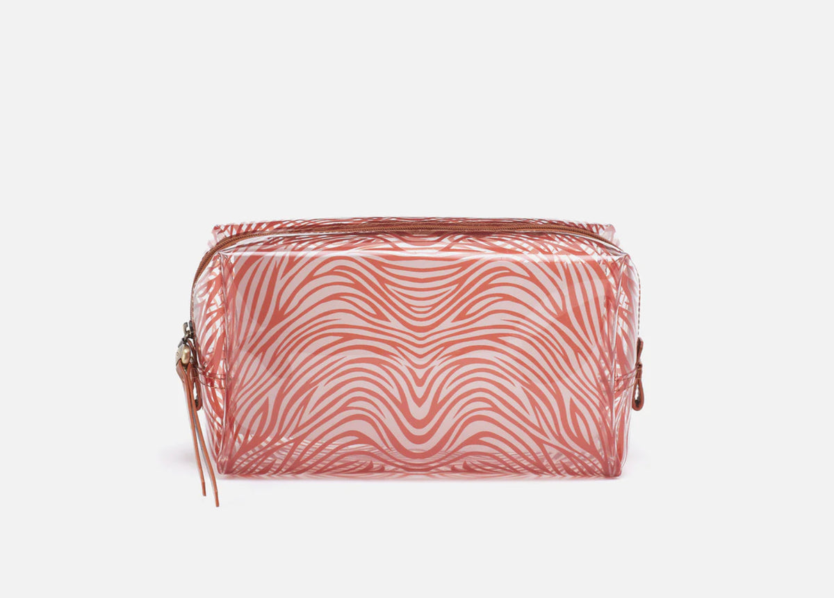 Medium Zip Cosmetic-Clear Zebra