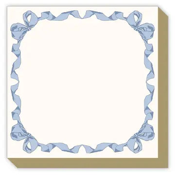 Luxe Notepad French Blue Ribbon & Bow Border