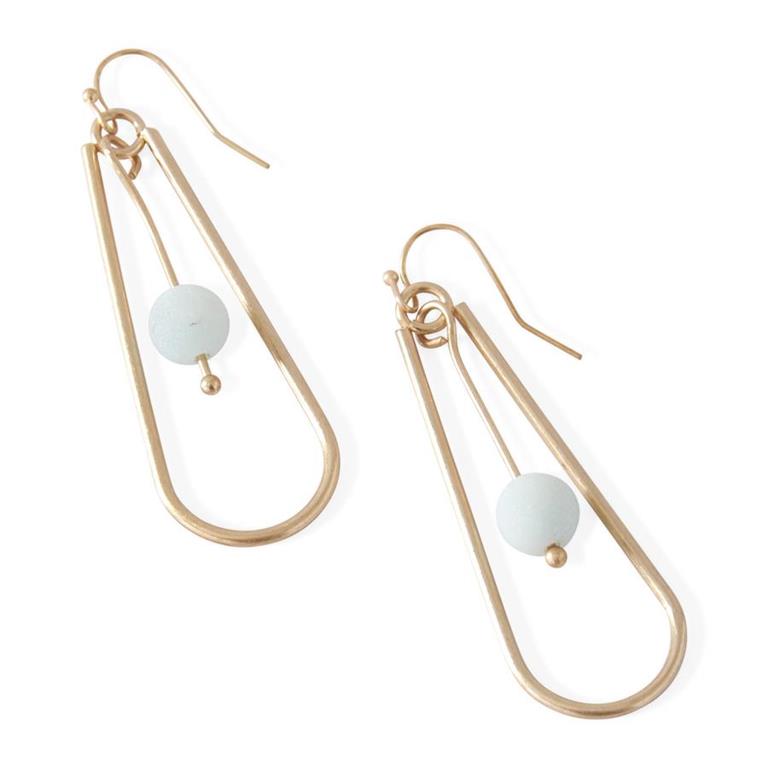 Assorted Beads in Teardrop Earring