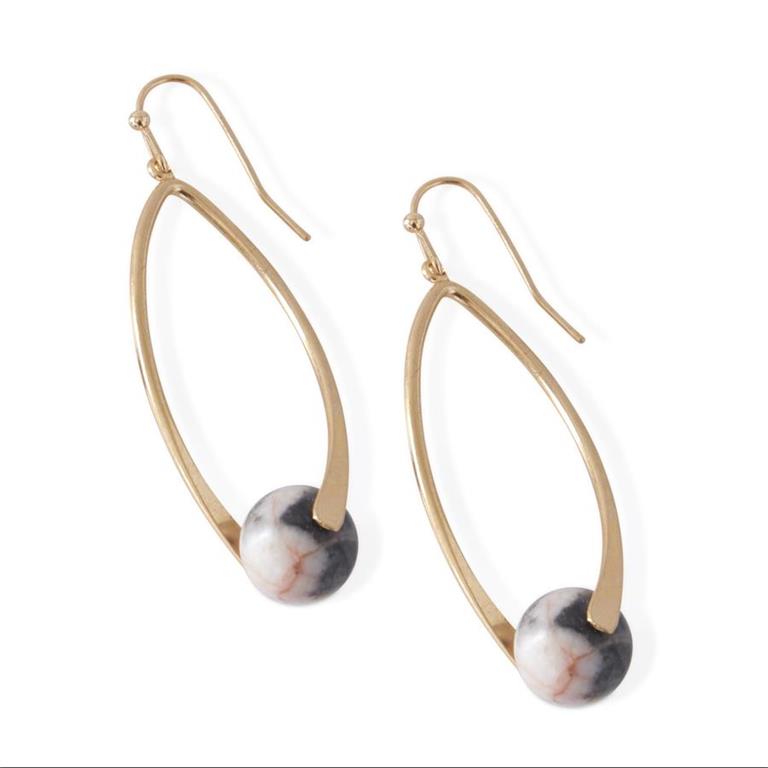 Assorted Beads in Teardrop Earring