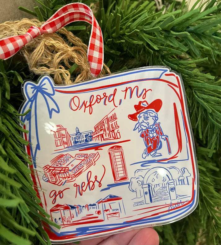 College Towns Acrylic Ornaments - Oxford
