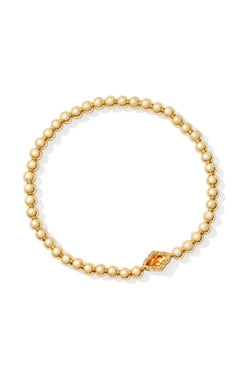 ABBIE BEADED STRETCH BRACELET GOLD MARBLED AMBER ILLUSION
