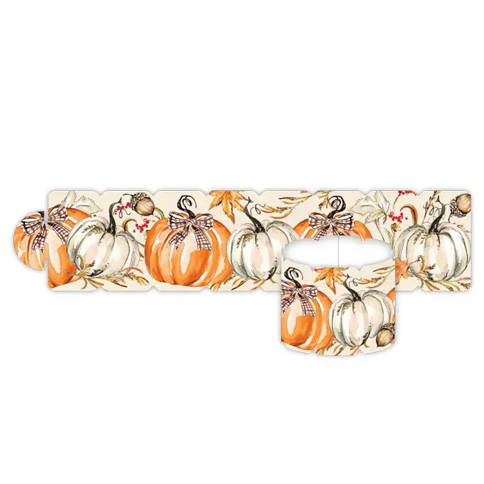 Fall Pumpkins Orange and White Napkin Ring