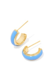 Ainsley Huggie  Earring Gold Light Blue Enamel