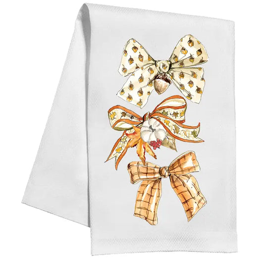 Autumn Bows Tea Towel