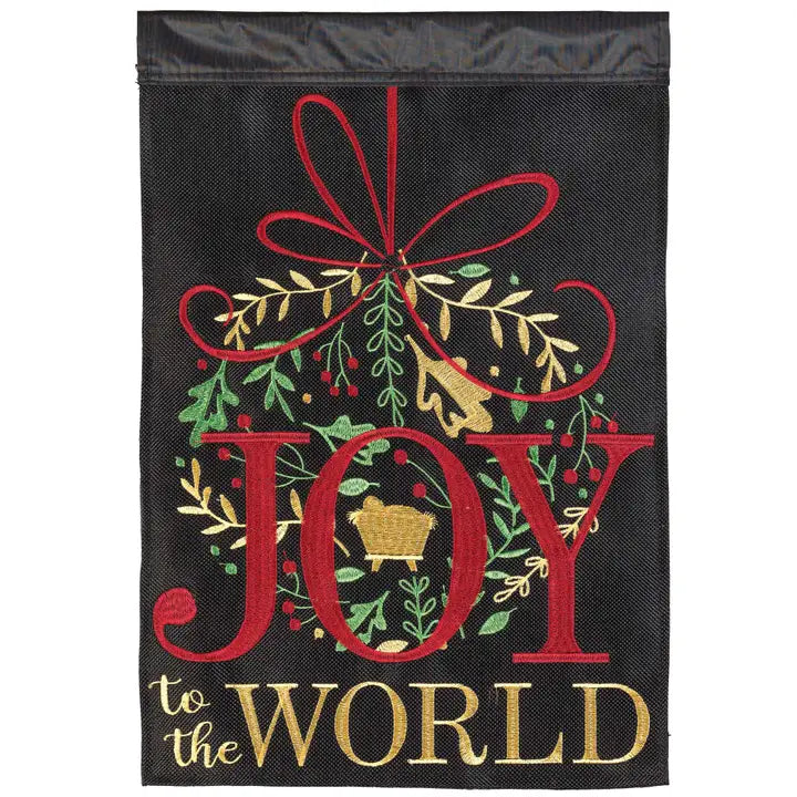 Joy To the World Flag Burlap Garden