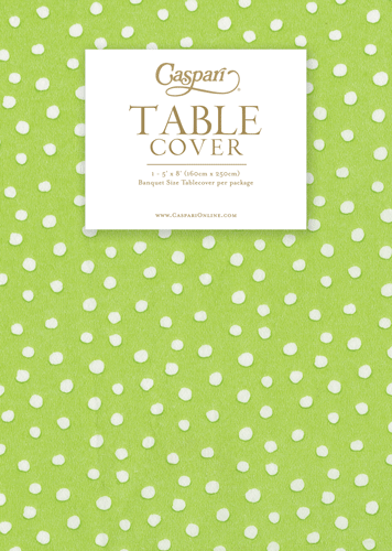 Small Dots Spring Green-Paper Linen Print Airlaid Tablecover 5.2'X8.2'