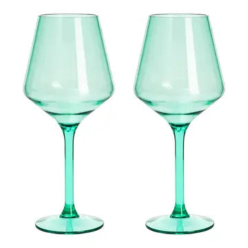 Shatterproof Wine Glasses - Green