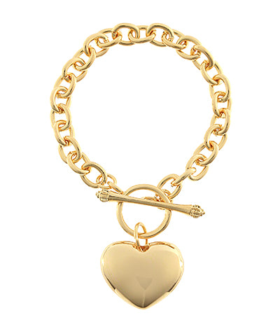 Bold Heart Charm Bracelet