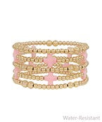 Set of 5 Cross Bracelet - Pink