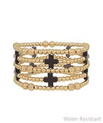 Set of 5 Bracelet - Black Gold