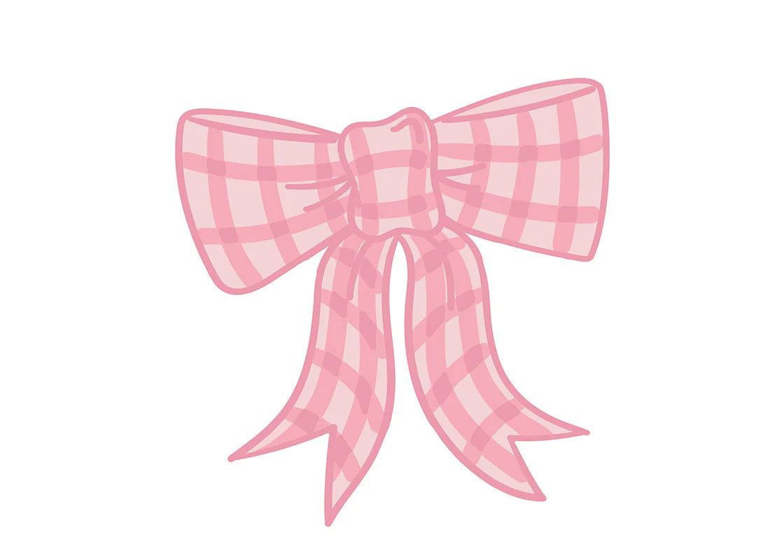 Pink Gingham Bow Big Attachment
