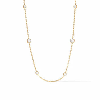 Aquitaine Station Necklace - Gold - Clear Crystal