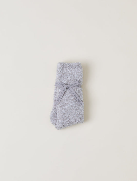 CozyChic Heathered Socks -oyster/white