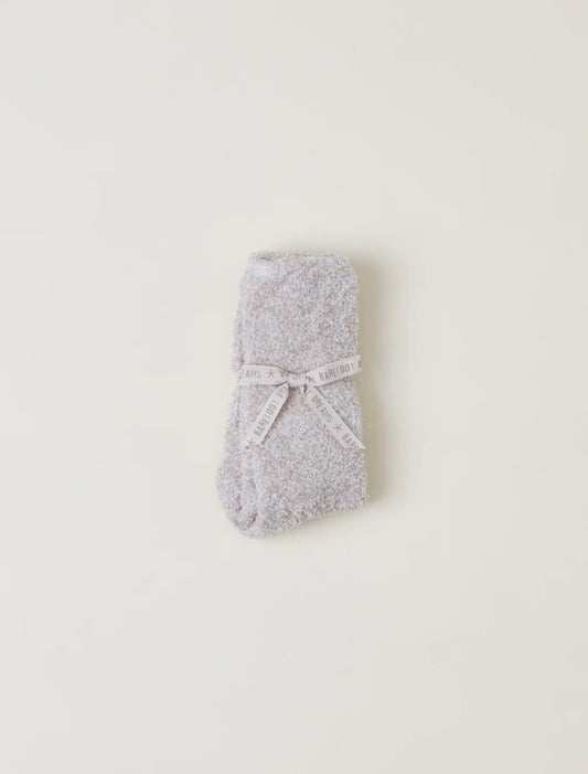 BU614 CC Heathered Women's Socks-Stone/White