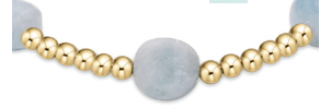Admire Gold 3mm Bead Bracelet - Aquamarine