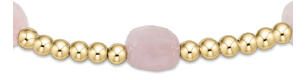 Admire Gold 3mm Bead Bracelet -Pink Opal