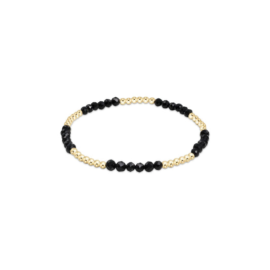 Blissful Pattern 2.5mm Bead Bracelet - Faceted Onyx