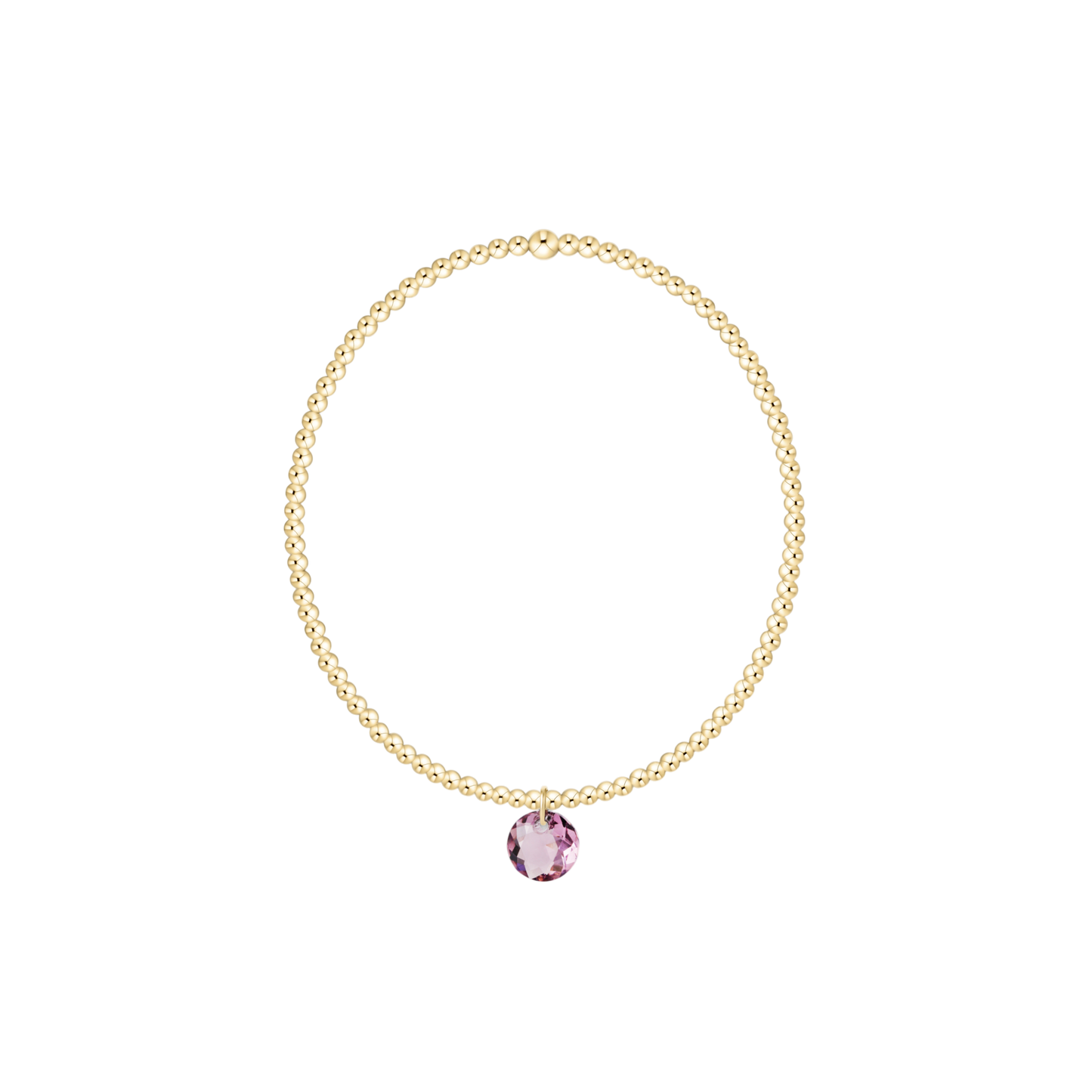 Classic Gold 2mm Bracelet - Reflection Small Charm 02