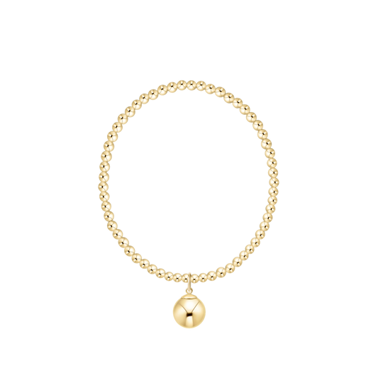 Classic Gold 3mm Bracelet - Classic Gold 10mm Charm