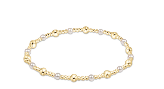Classic Gold Sincerity Pattern 4mm Bead Bracelet -