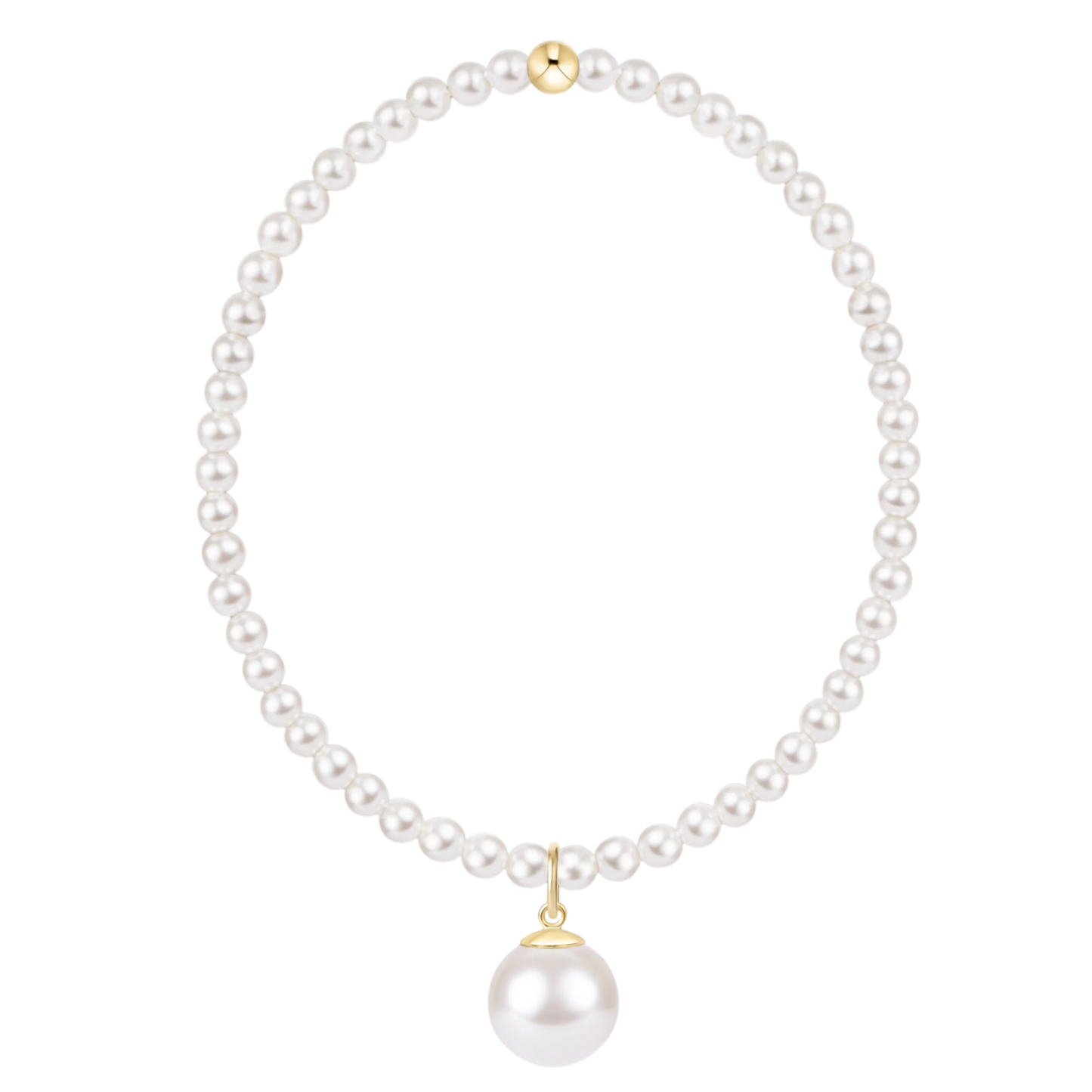 classic pearl 3mm bracelet - classic pearl 10mm charm