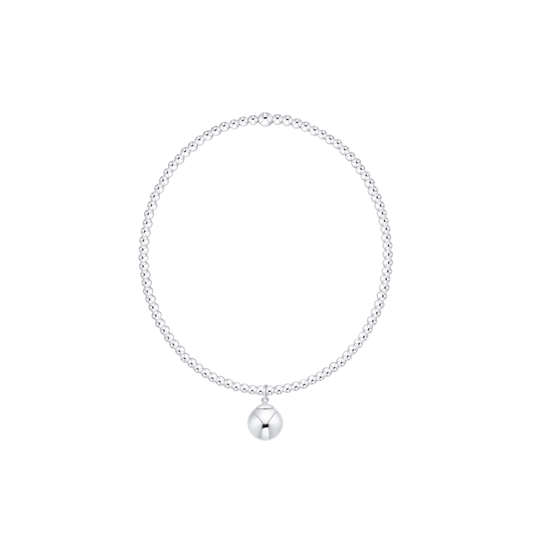 Classic Sterling 2mm Bracelet - Classic Sterling 8mm Charm