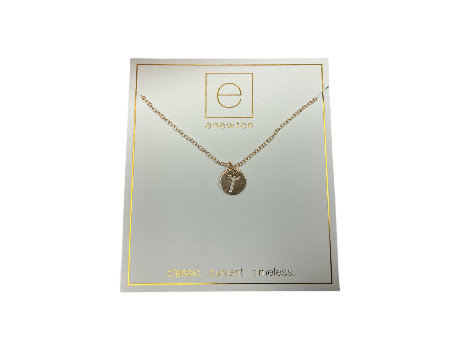 "16" Gold Necklace Respect Small Disc - T