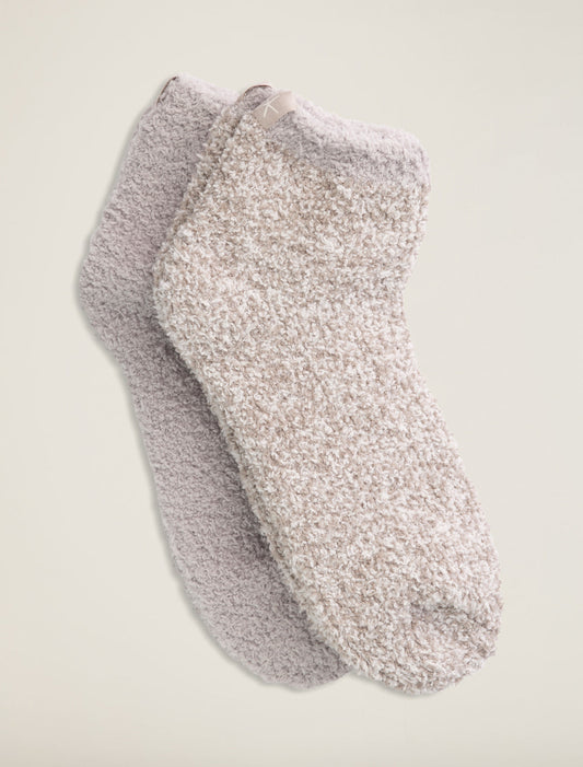 CozyChic two pair tennis socks - oyster multi