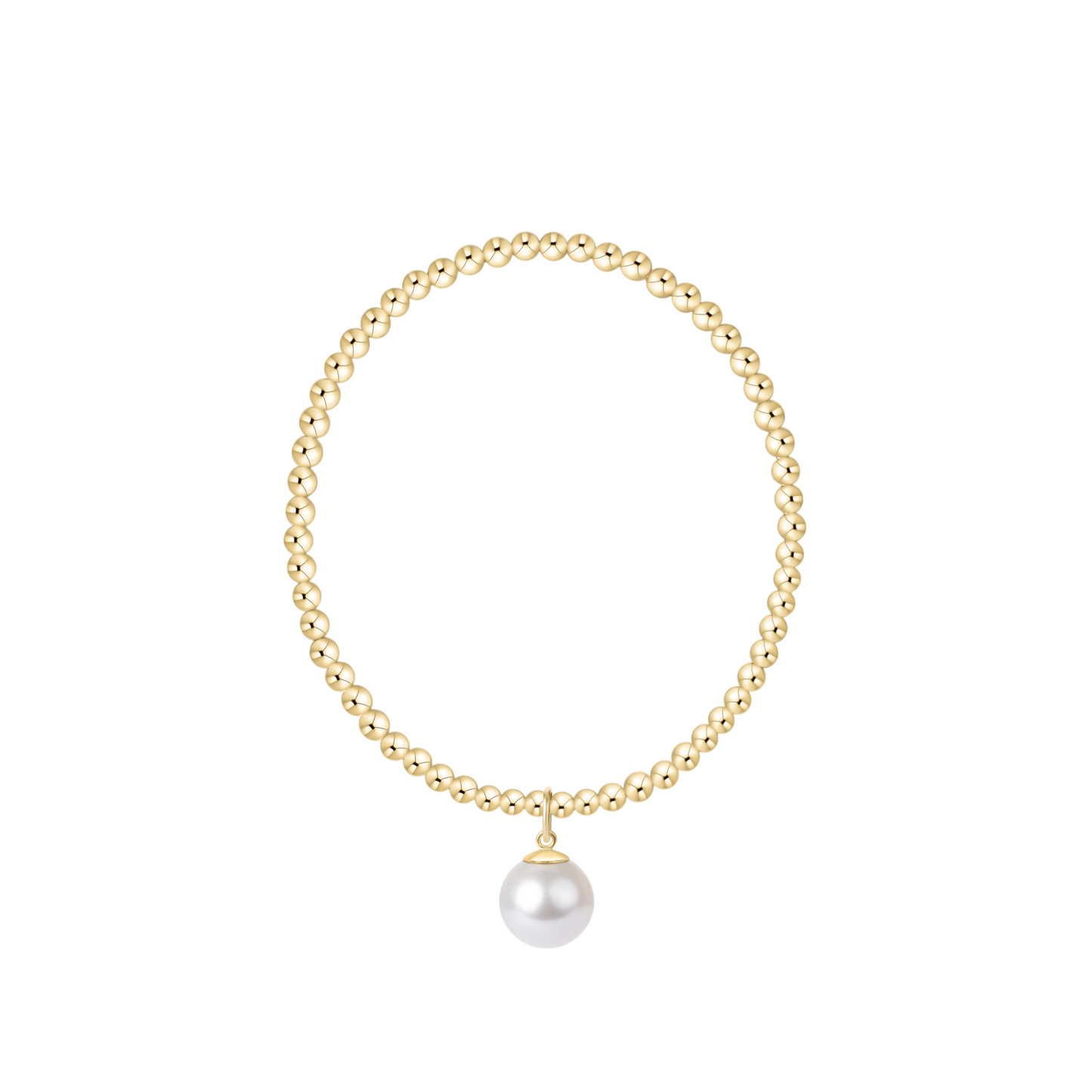Extends Classic Gold 3mm Bracelet - Classic Pearl charm