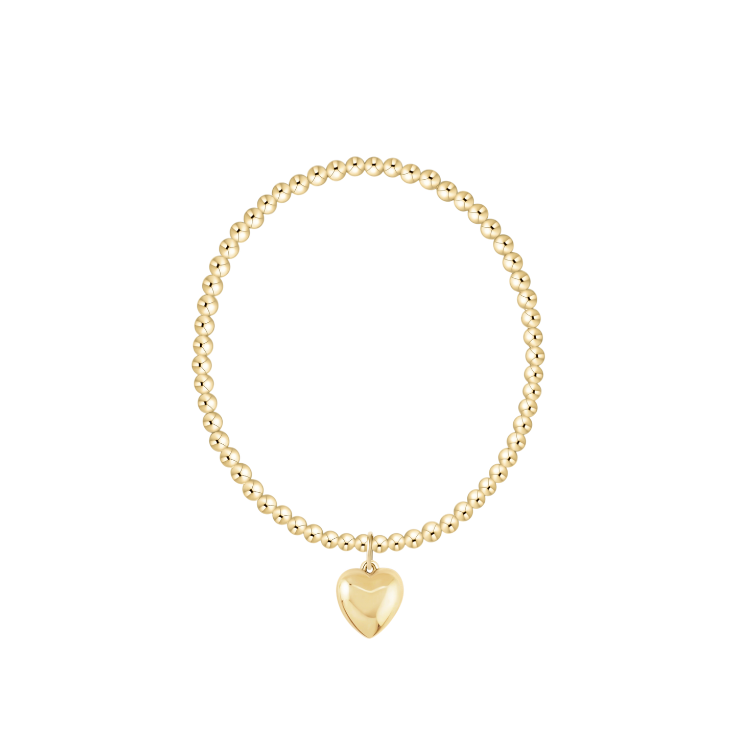 Extends Classic Gold 3mm Bracelet - Love Plush Gold Charm