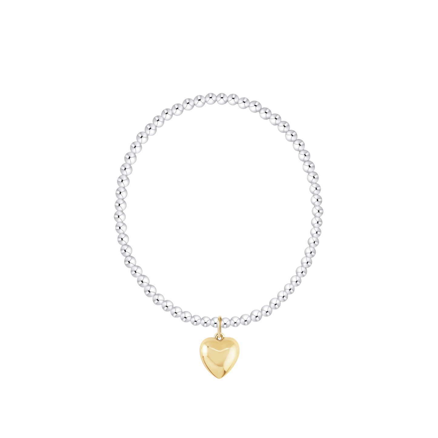 Extends Classic Mixed Metal 3mm Bracelet - Love Plush Gold Charm
