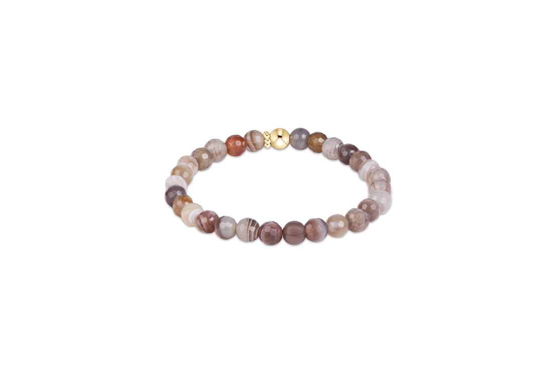 Extends Classic Gemstone 6mm Bracelet - Botswana Agate