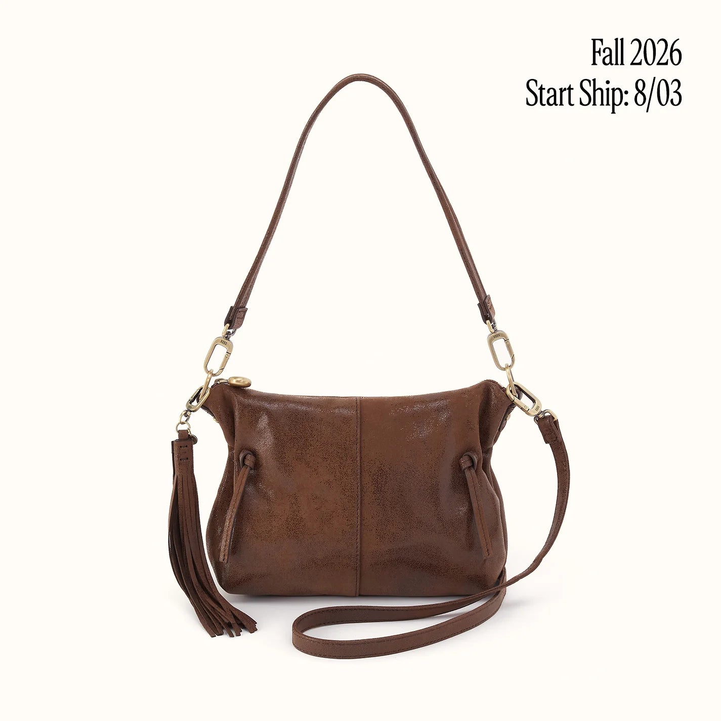 Kori Crossbody Shoulder In Buffed Leather - Mocha
