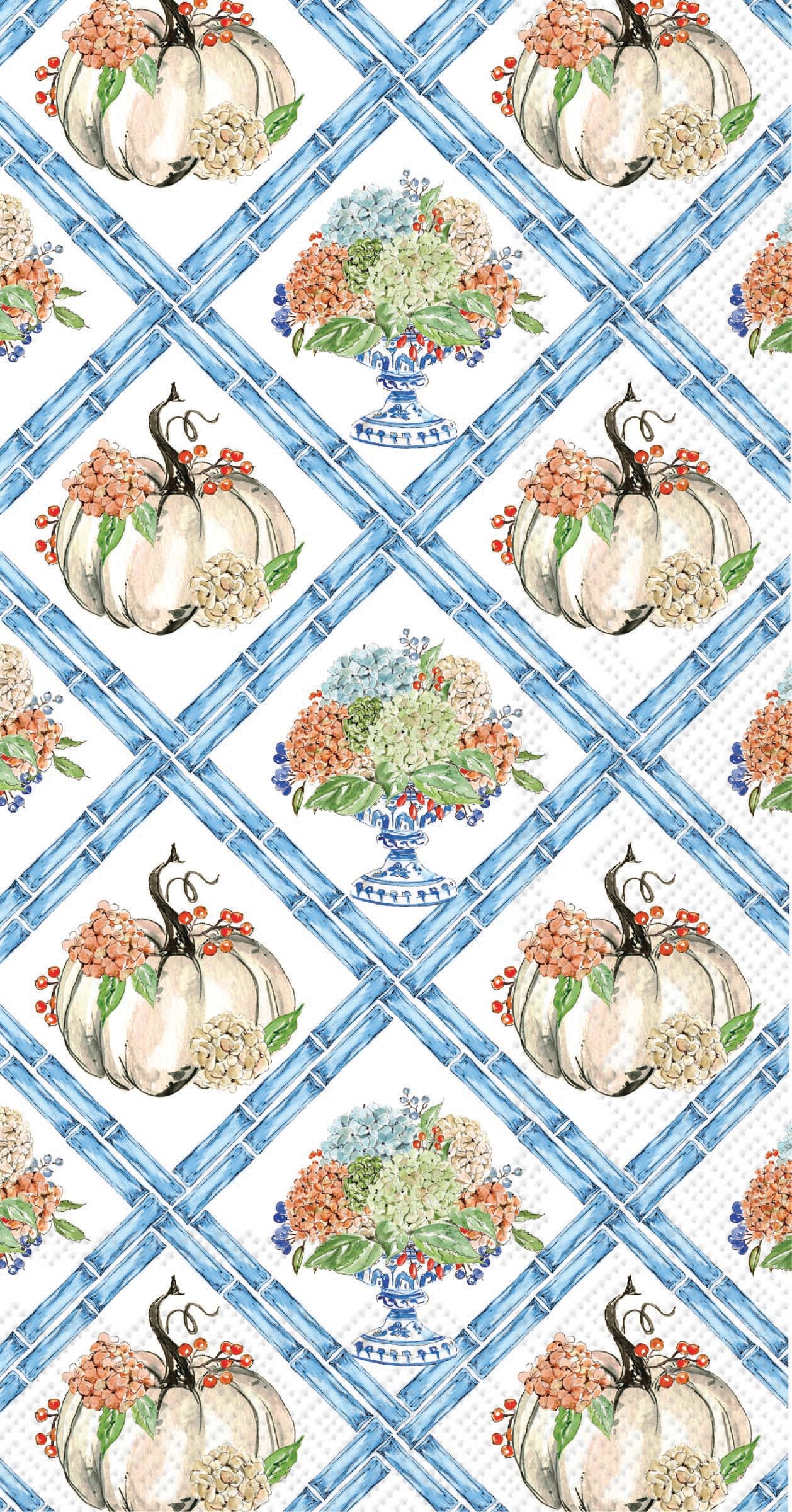 Fall Hydrangea Trellis Guest Towel