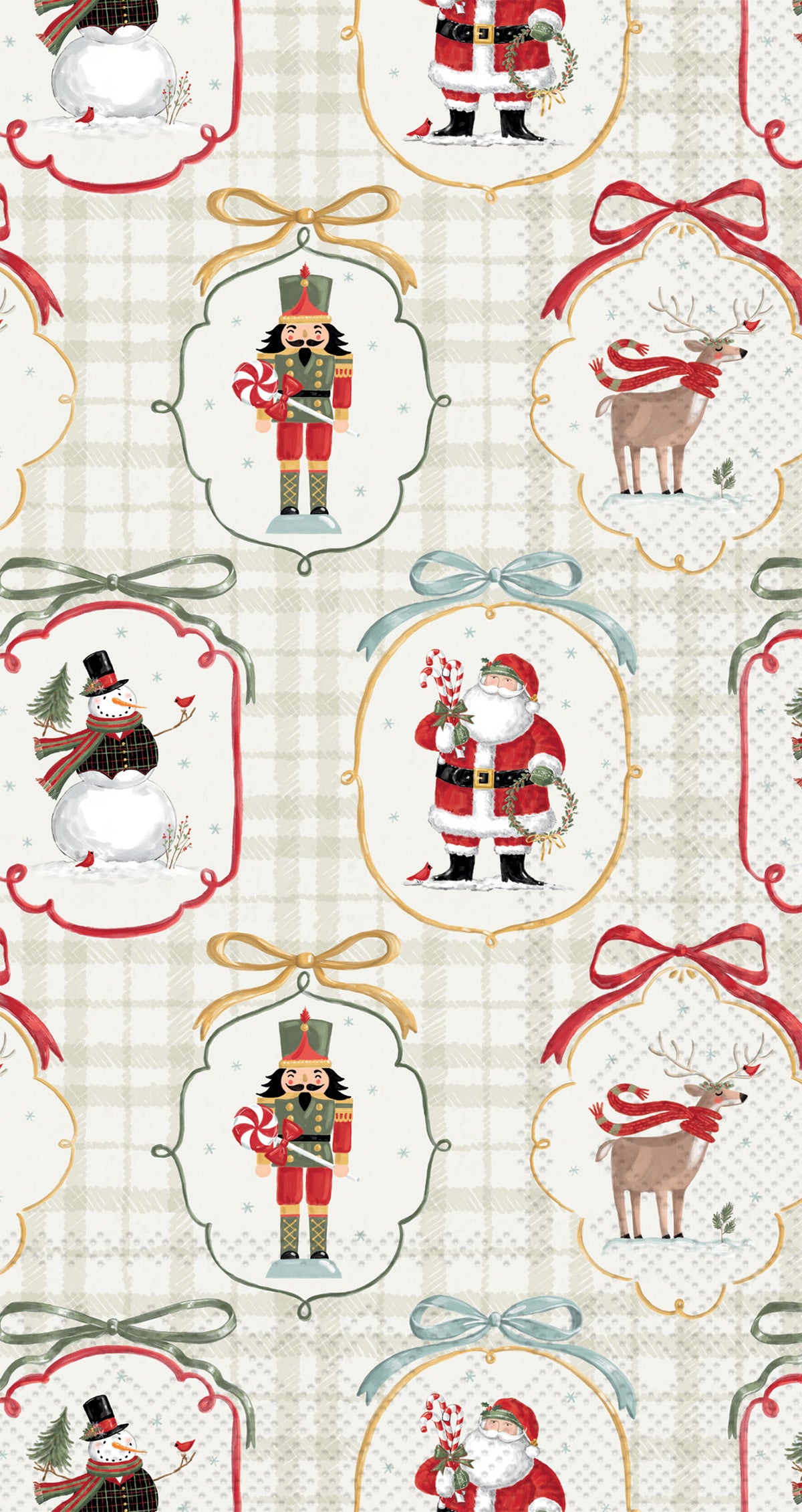 Frosty Cameos Green Guest Towel