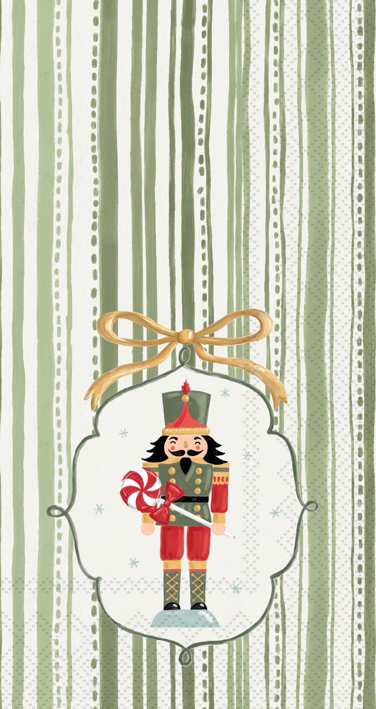 Frosty Nutcracker Green Guest Towel