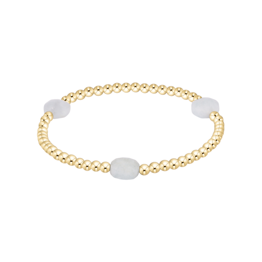 Admire Gem 3mm Gold Bracelet - Aquamarine